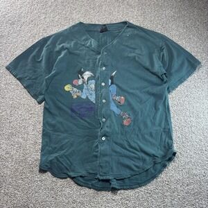 Vintage Looney Tunes Shirt Mens Large Baseball Jersey Sylvester Tweety 1993
